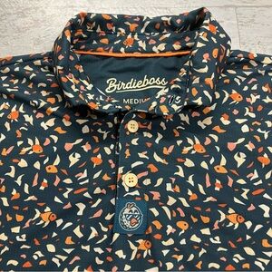 Birdie Boss Golf Polo Men’s Size Medium Performance Goldfish Fish Camo